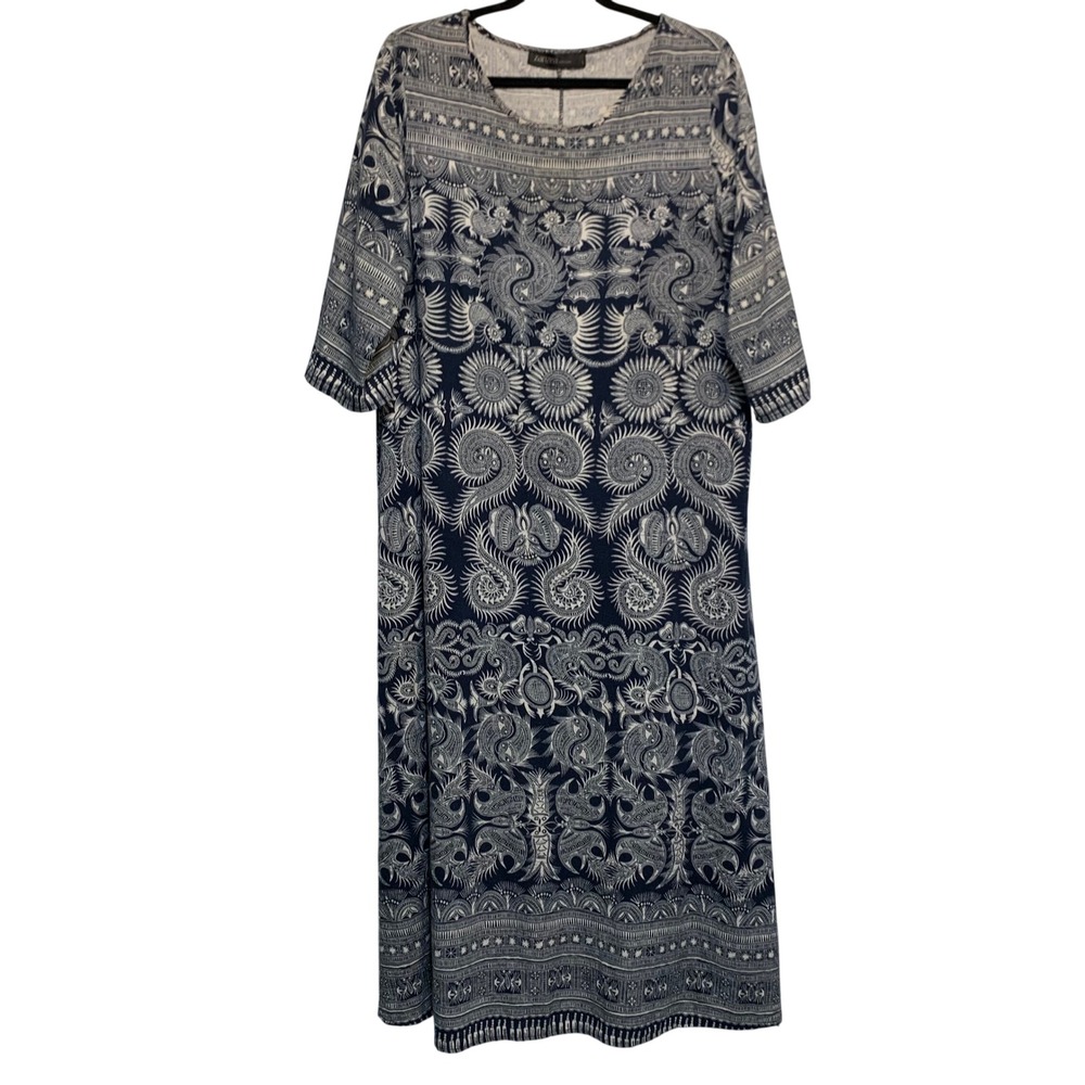 Zanzea Cotton Maxi Dress Large Batik Bird Print Bohoβ Artistic Eclectic Tribal